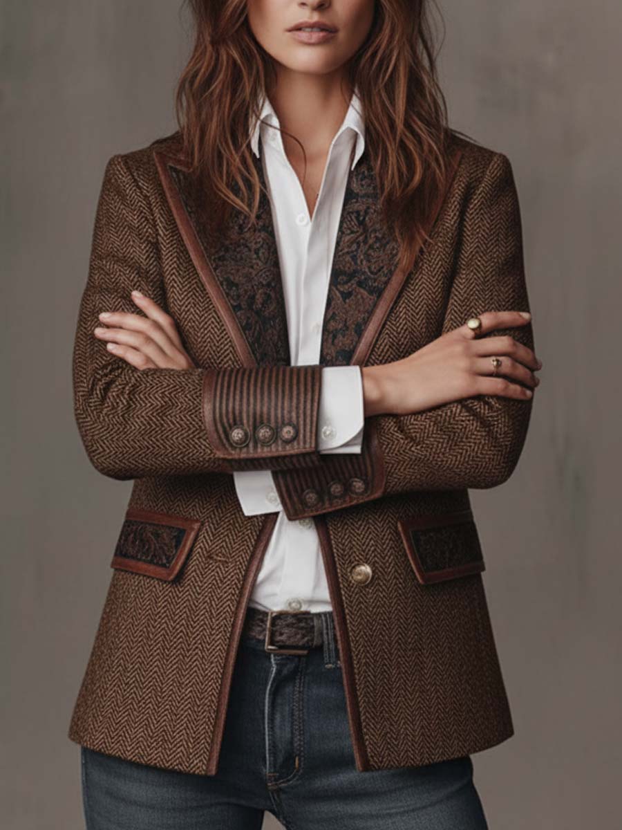 Gema | Chaqueta con Paneles de Espiga