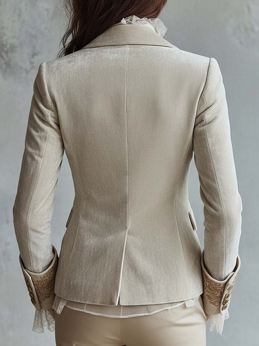 Constanza | Chaqueta Marfil Bordada