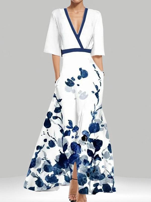 Inocencia | Vestido Largo Elegante con Mangas Tres Cuartos