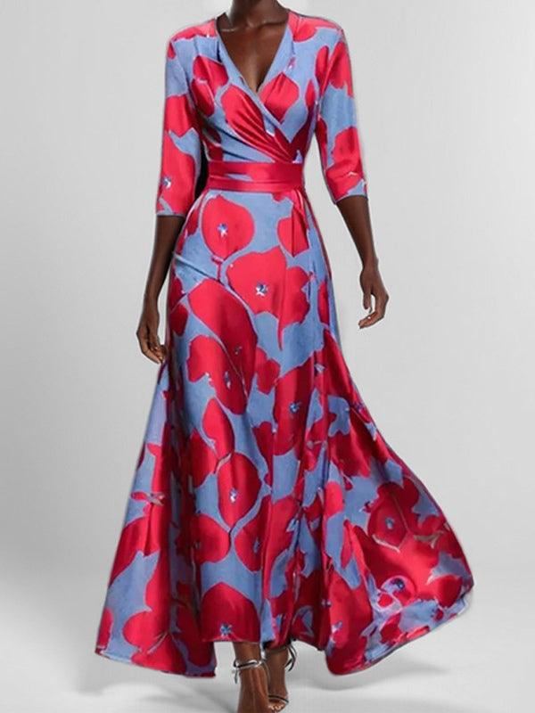 Inocencia | Vestido Largo Elegante con Mangas Tres Cuartos