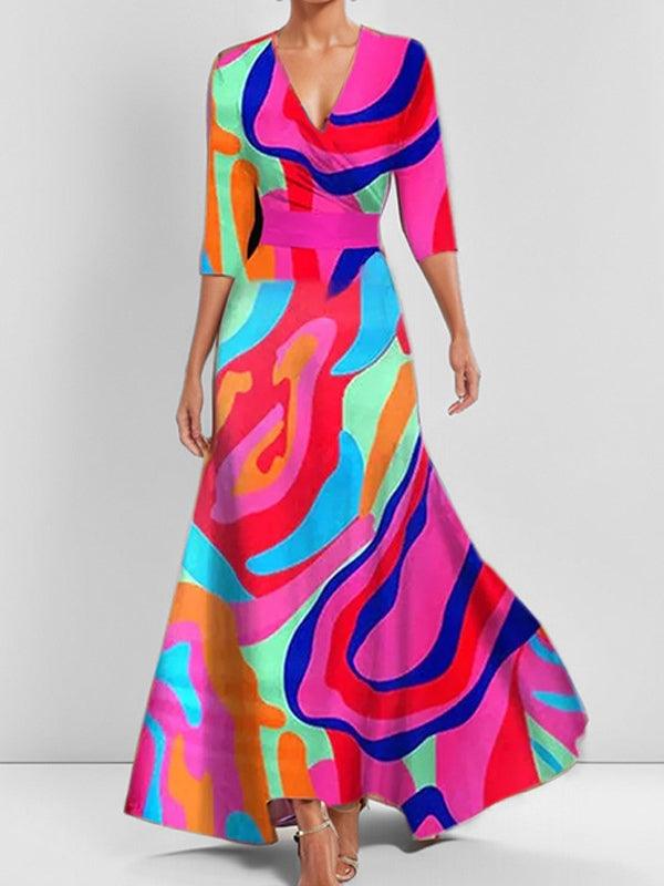 Inocencia | Vestido Largo Elegante con Mangas Tres Cuartos