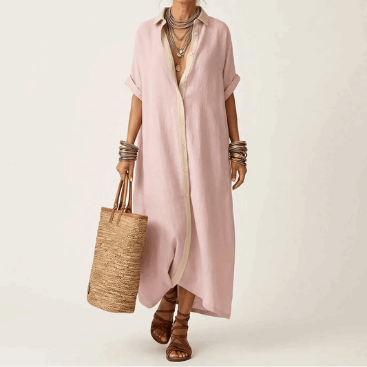 Eliana | Vestido Camisero Midi de Lino
