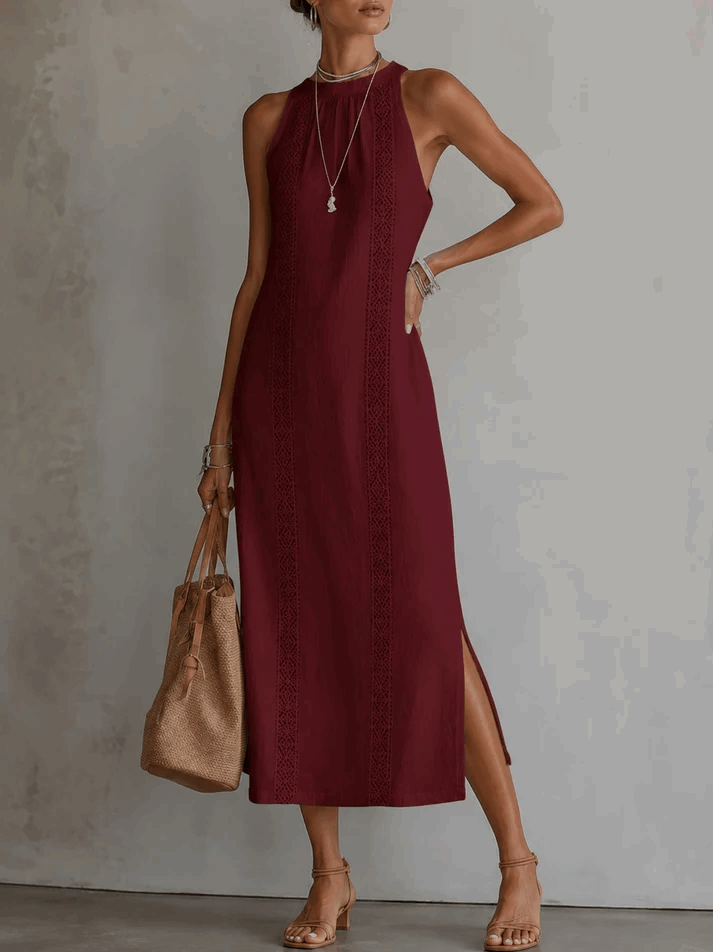 Jesusa | Vestido Midi con Detalles de Encaje