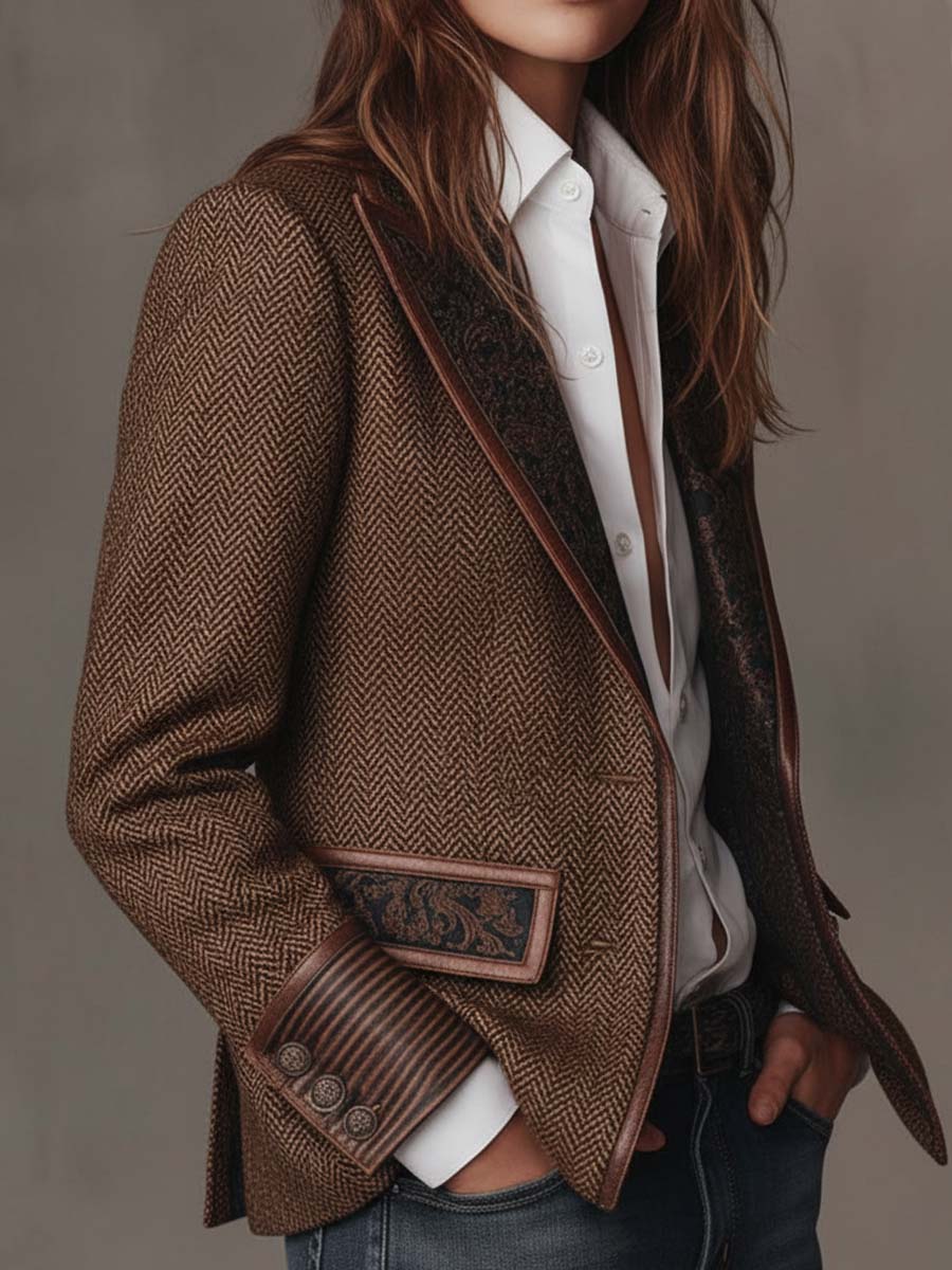 Gema | Chaqueta con Paneles de Espiga