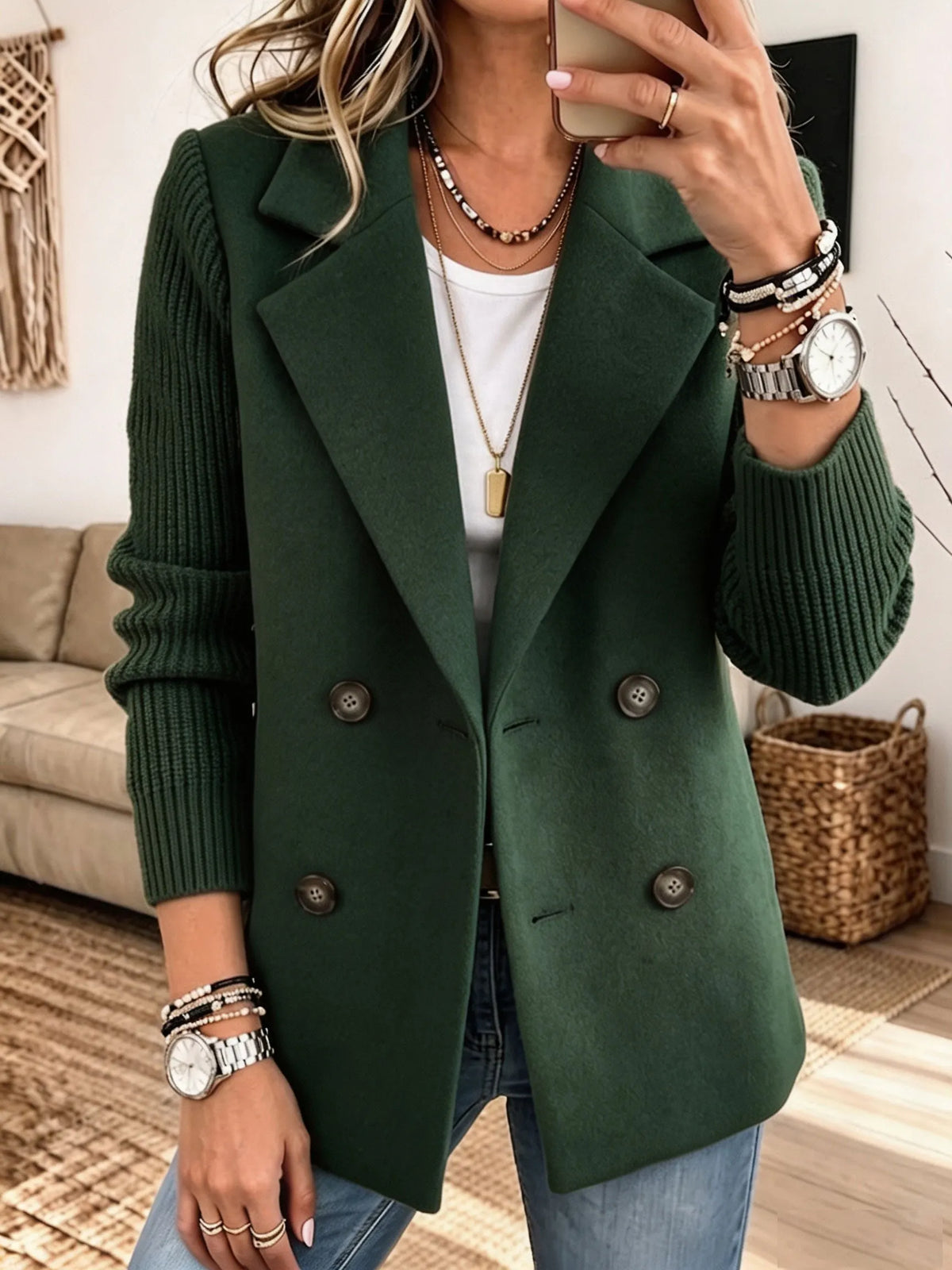 Carla | Chaqueta Elegante con Mangas de Punto