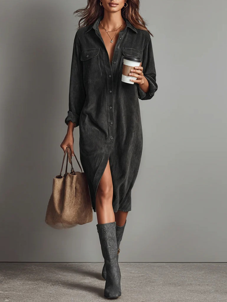 Beatriz | Vestido Midi de Pana
