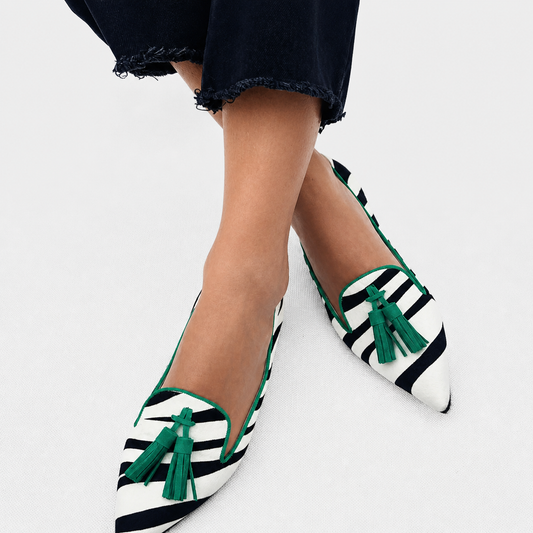 Virginia | Mocasines Cebra Verde