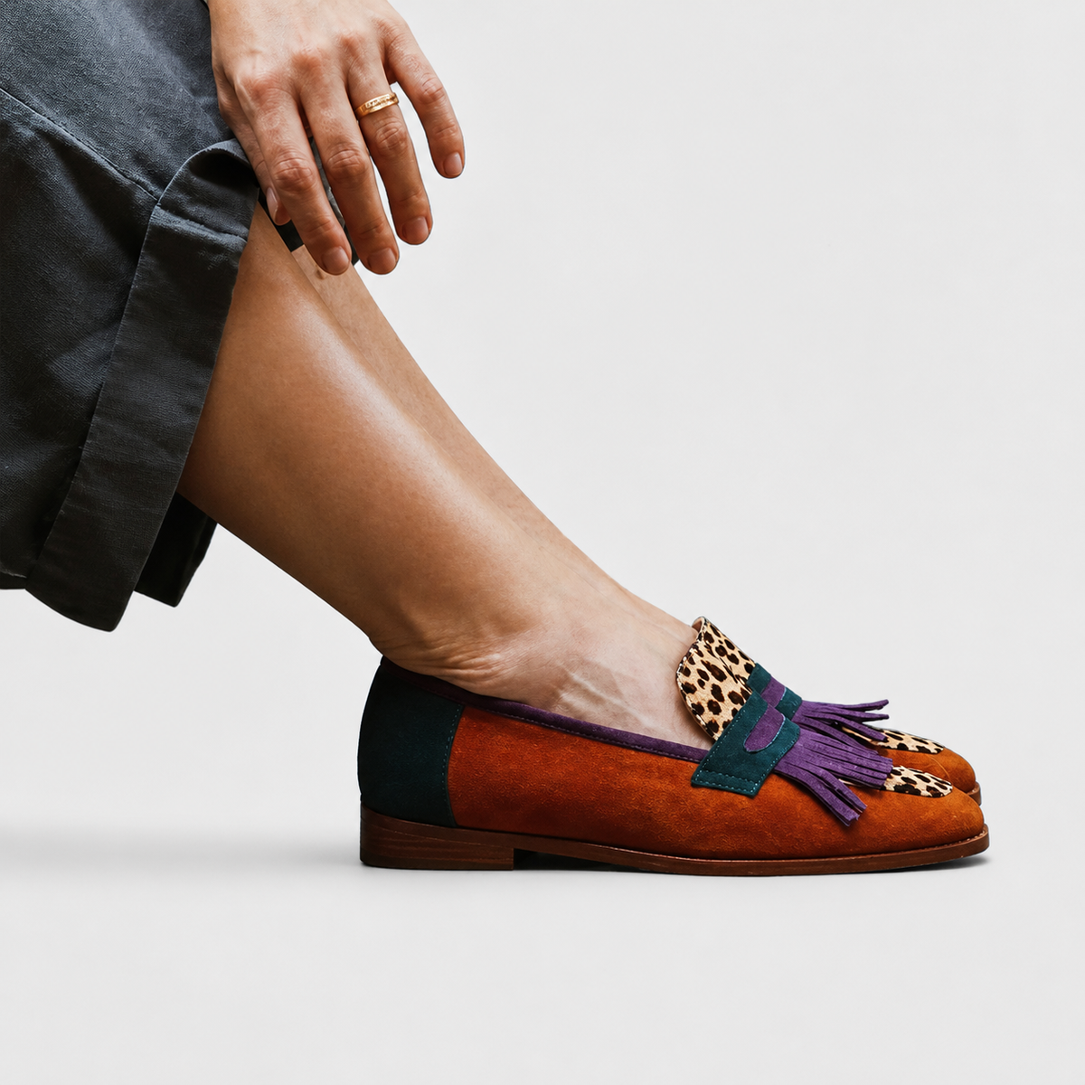 Rita | Mocasines Marrones Estampado Leopardo