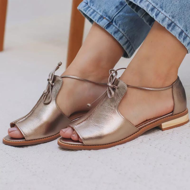 Eider | Sandalias Doradas Brillantes