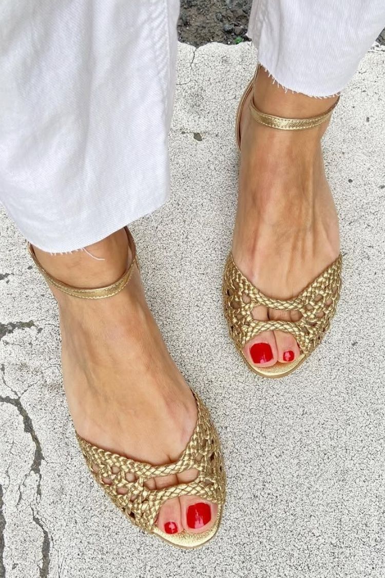 Cornelia | Sandalias Trenzadas Doradas