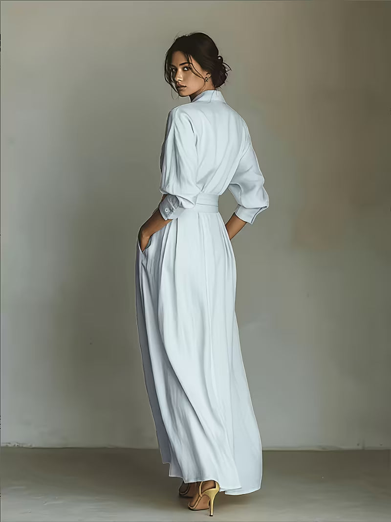 Aniceta | Vestido Largo Cruzado con Cinturón