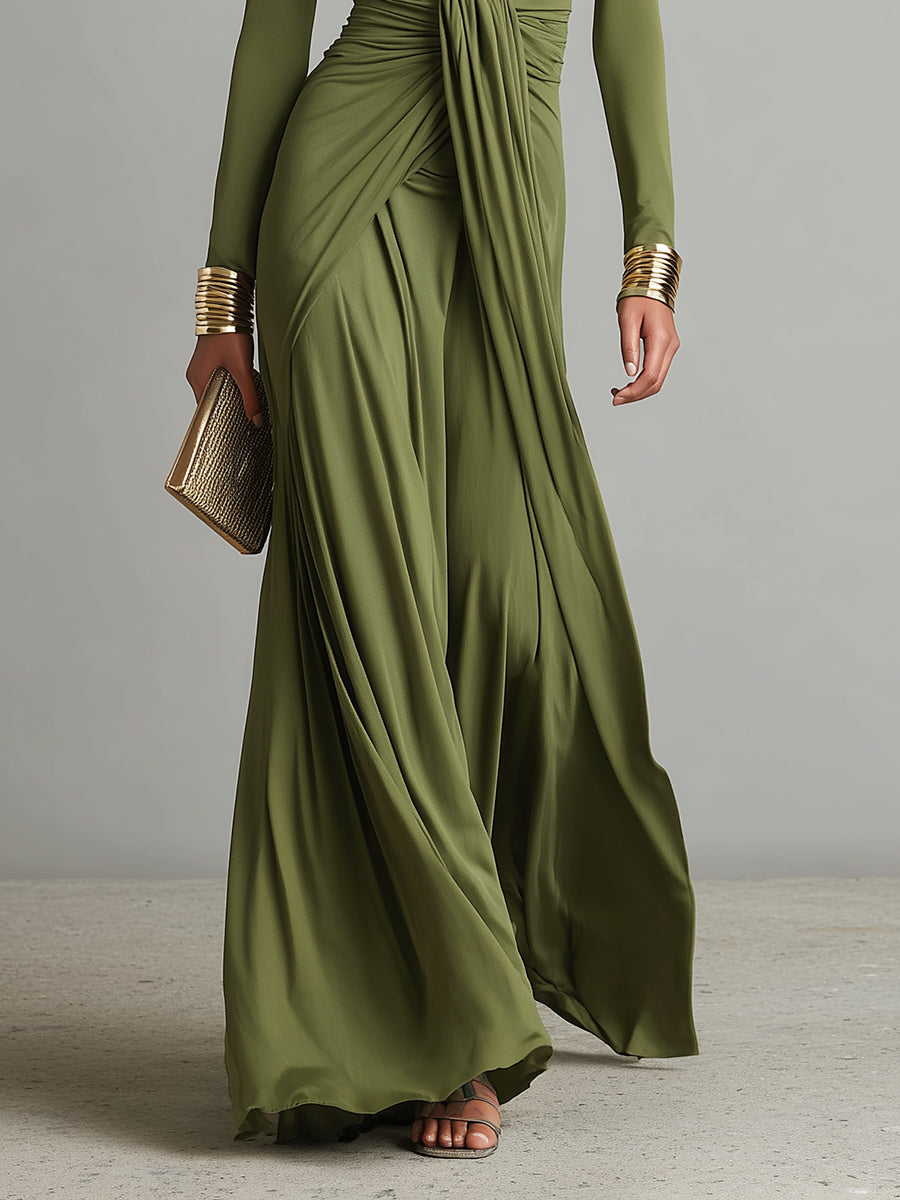 Nazaret | Vestido Largo Verde Oliva