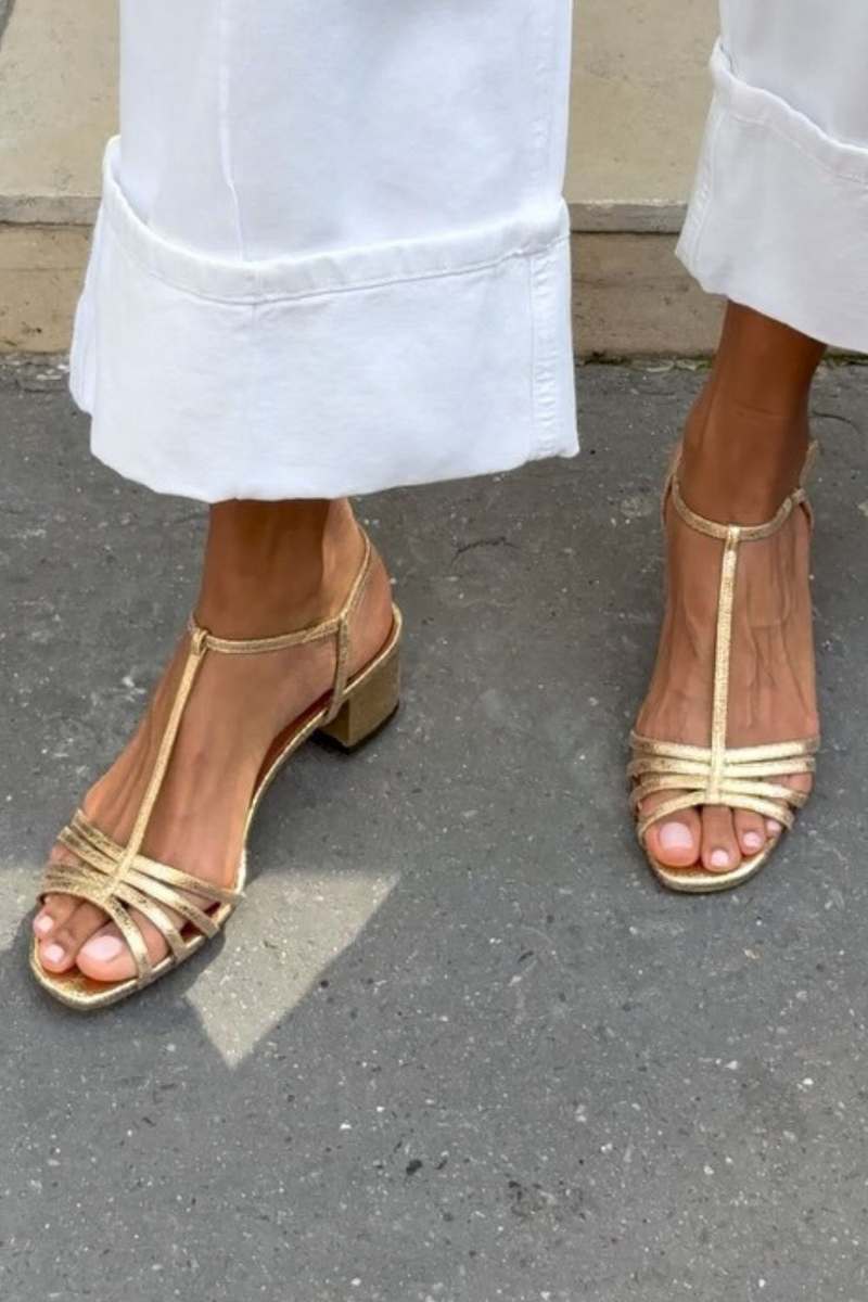 Anabel | Sandalias Doradas Elegantes