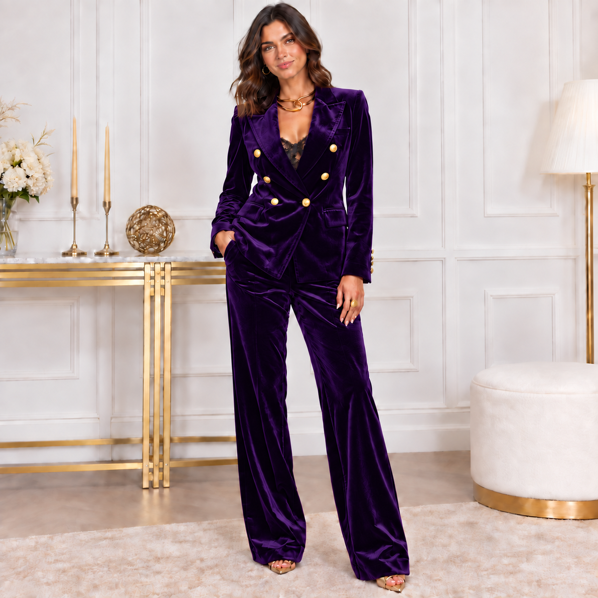 Wenceslada | Traje de Terciopelo con Chaqueta y Pantalón