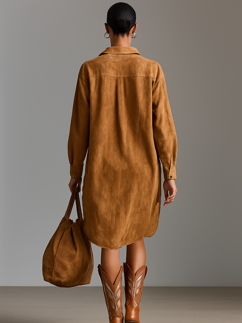 Severina | Vestido Desenfadado con Escote en V y Cuello de Solapas