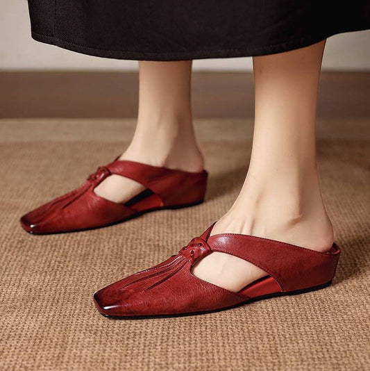 Eugenia | Mules Punta Cuadrada con Lazo
