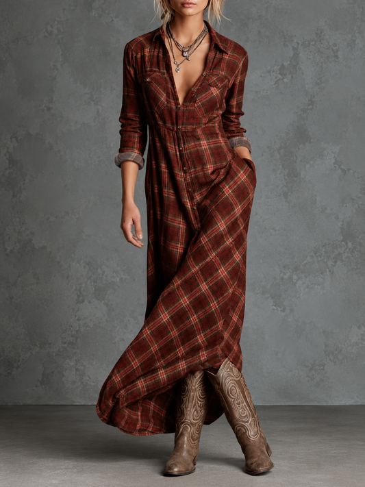 Margarita | Vestido Camisero de Cuadros