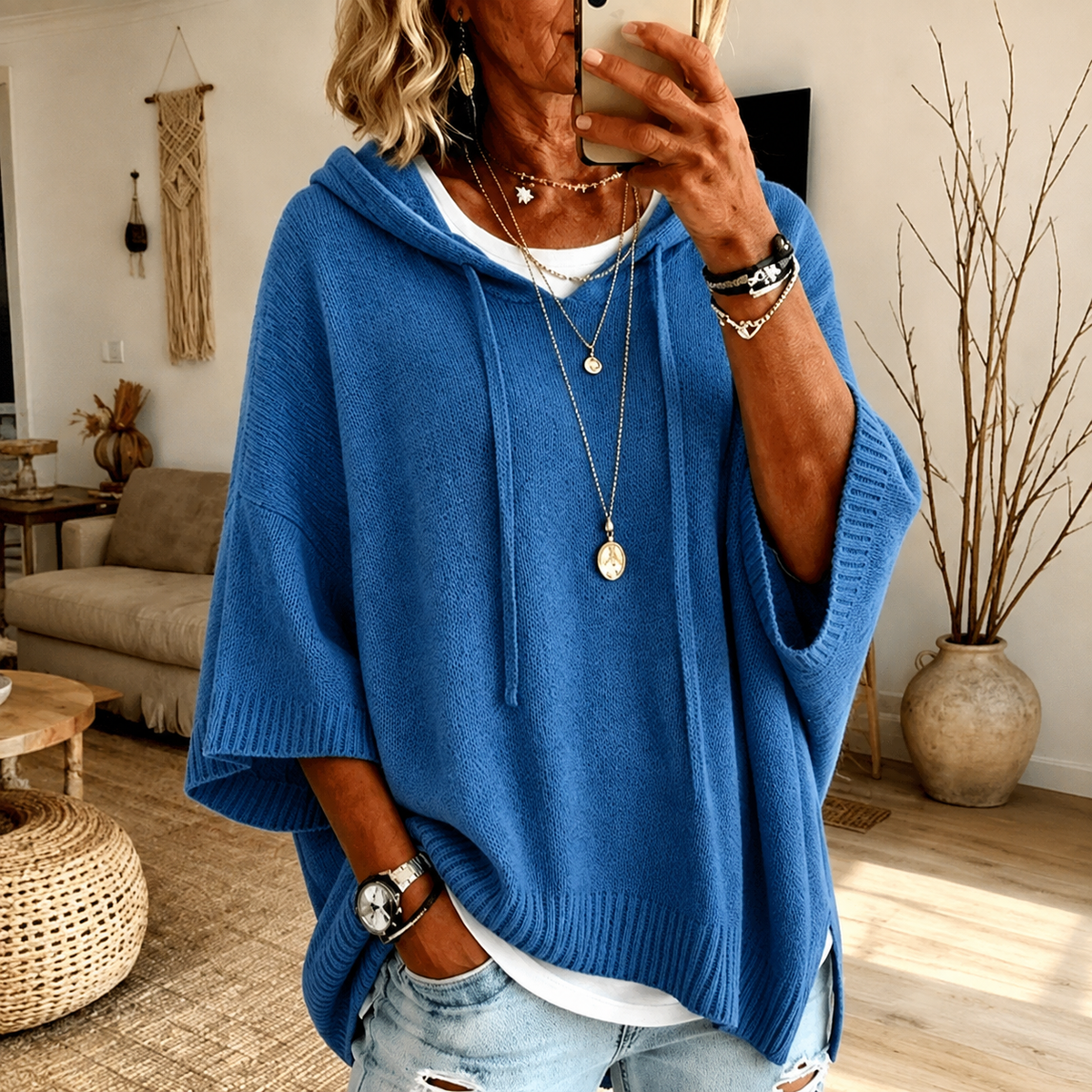 Jersey poncho azul