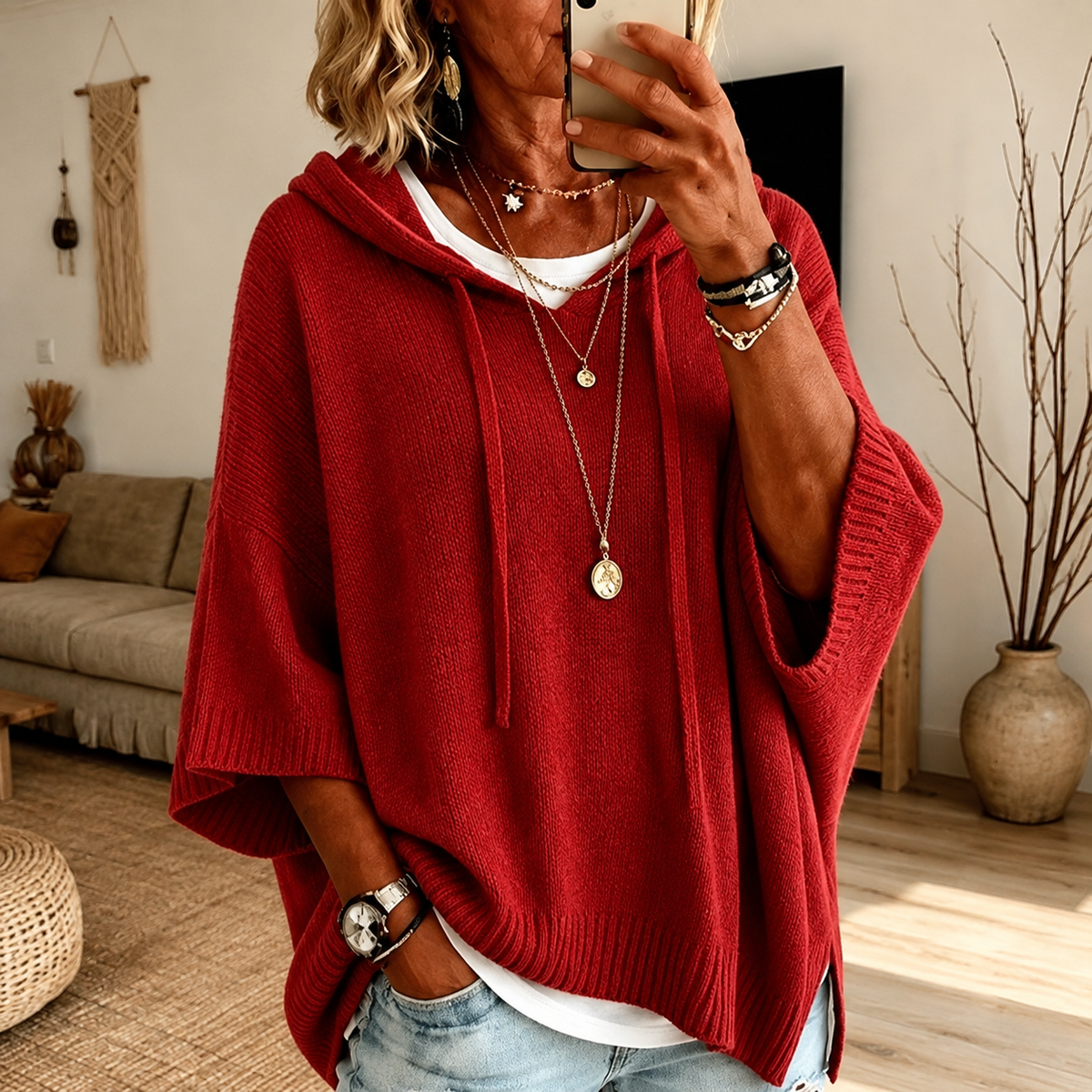 Jersey poncho rojo