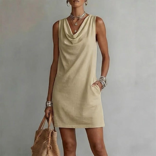 Sotera | Vestido Elegante de Cuello Drapeado