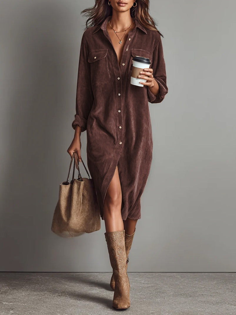 Beatriz | Vestido Midi de Pana