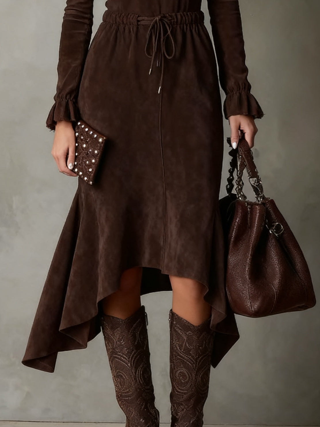 Laura | Vestido Midi de Ante con Cordón