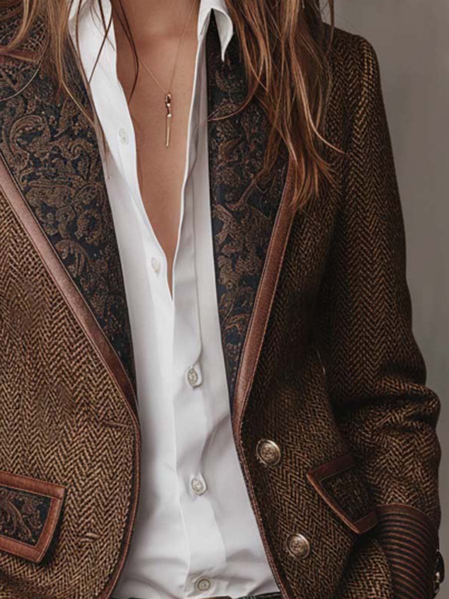 Gema | Chaqueta con Paneles de Espiga