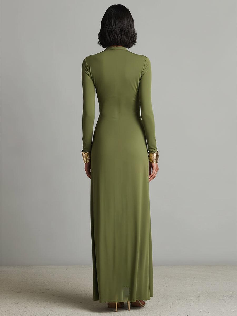 Nazaret | Vestido Largo Verde Oliva