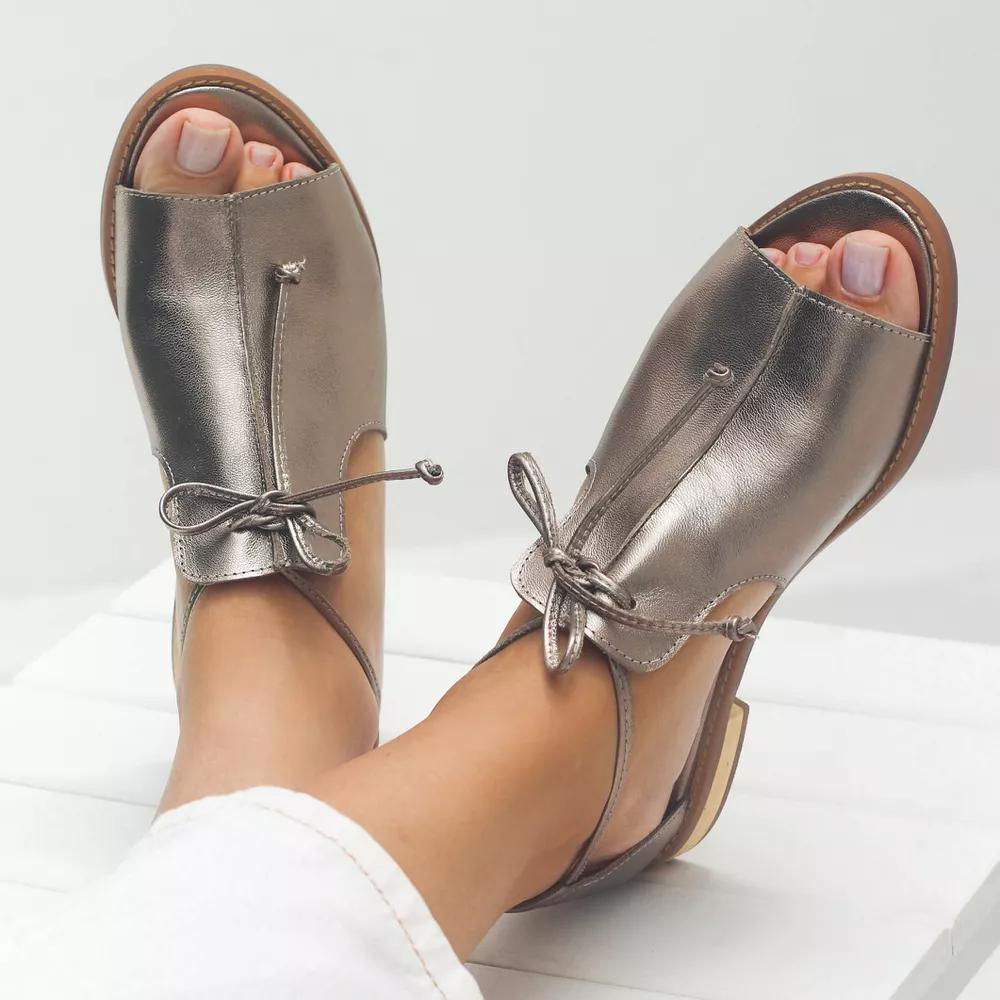 Eider | Sandalias Doradas Brillantes