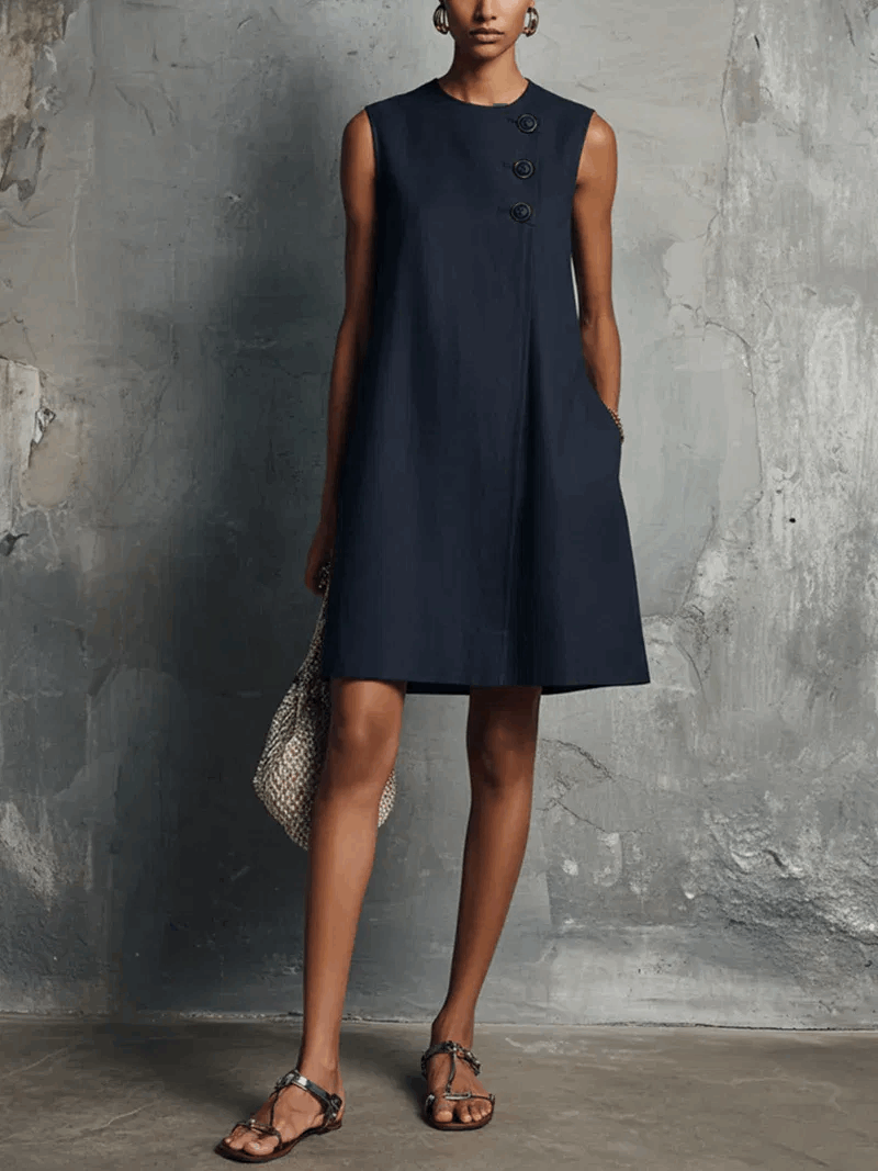 Porfiria | Vestido Camisero Abotonado de Falda Escalonada