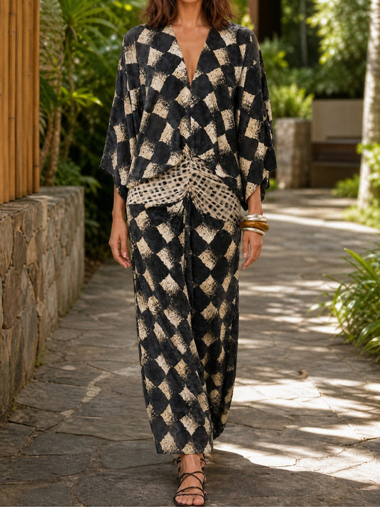 Sancha | Vestido Largo Mosaico Mediterráneo