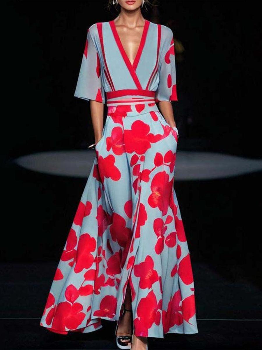 Inocencia | Vestido Largo Elegante con Mangas Tres Cuartos