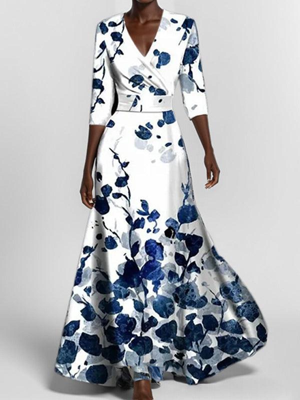 Inocencia | Vestido Largo Elegante con Mangas Tres Cuartos