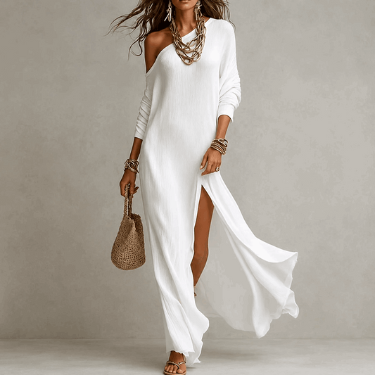 Erminia | Vestido Largo Asimétrico de un Hombro