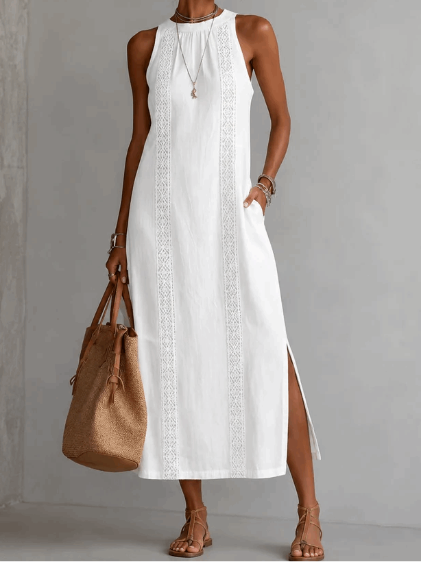 Jesusa | Vestido Midi con Detalles de Encaje