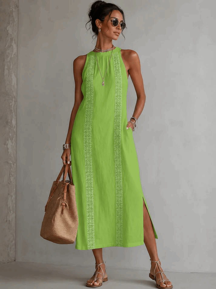 Jesusa | Vestido Midi con Detalles de Encaje