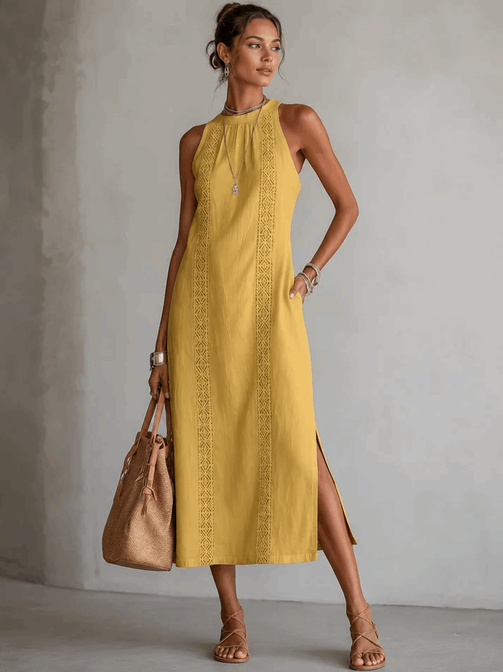Jesusa | Vestido Midi con Detalles de Encaje