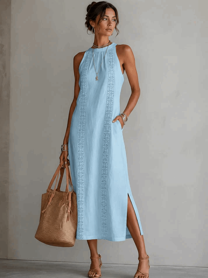 Jesusa | Vestido Midi con Detalles de Encaje