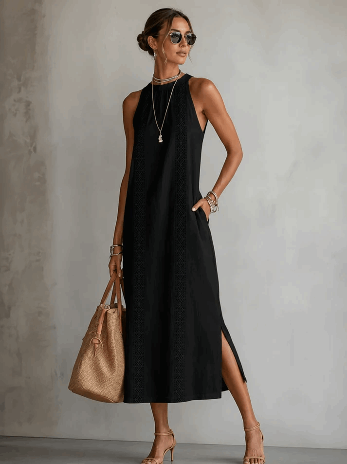Jesusa | Vestido Midi con Detalles de Encaje