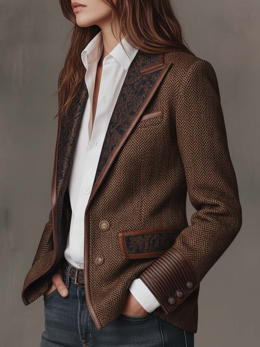 Gema | Chaqueta con Paneles de Espiga