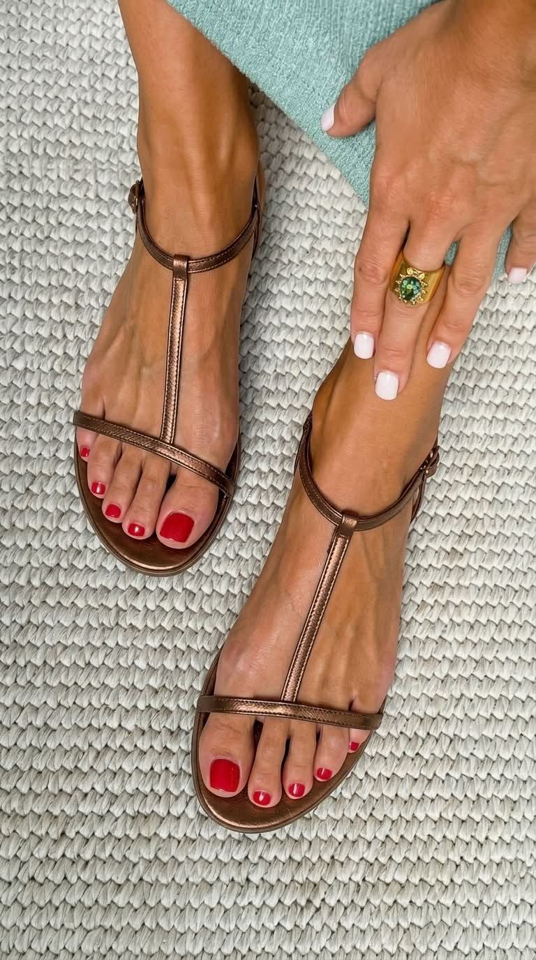 Alina | Sandalias Doradas de Primavera