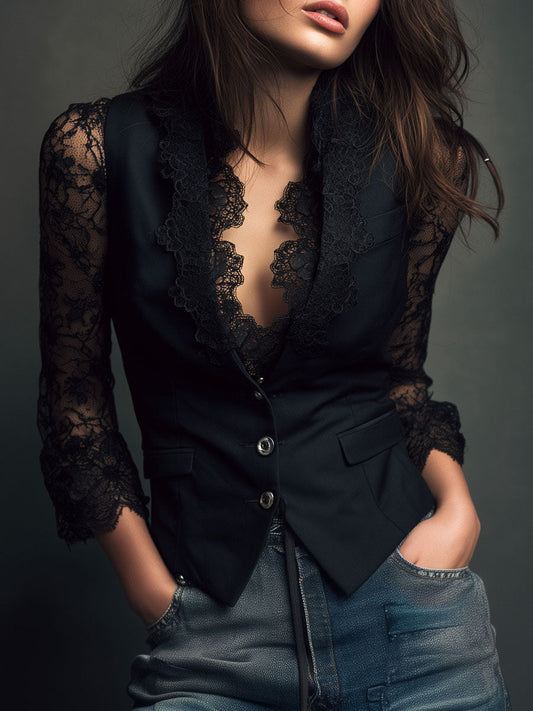 Noemí | Chaqueta Corta con Mangas Semitransparentes
