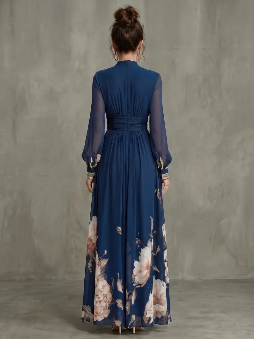 Luciana | Vestido Largo Floral con Escote en V
