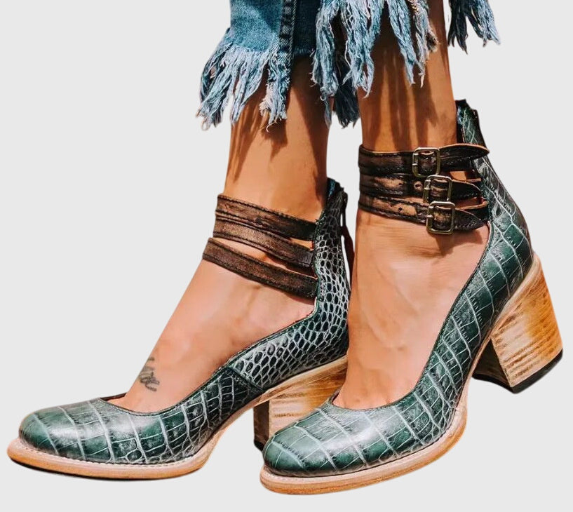 Itziar | Zapatos de Salón Efecto Cocodrilo