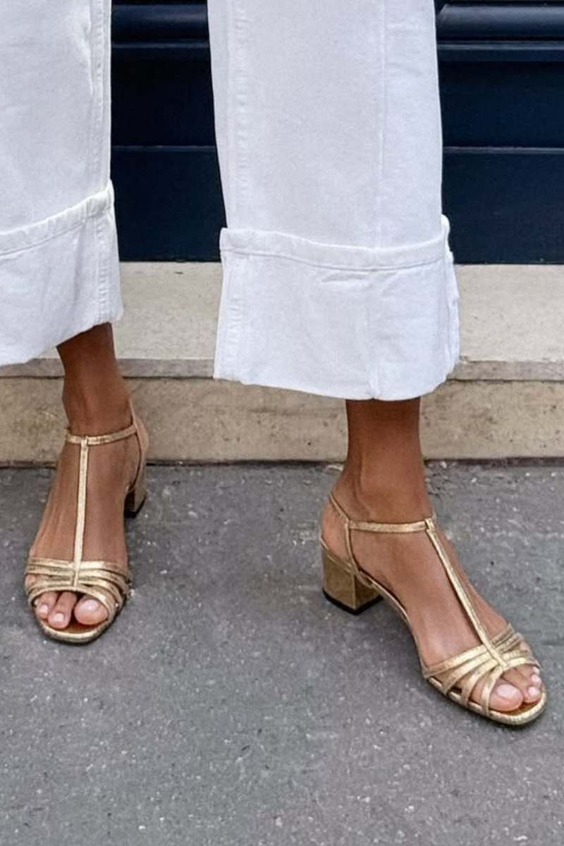 Anabel | Sandalias Doradas Elegantes