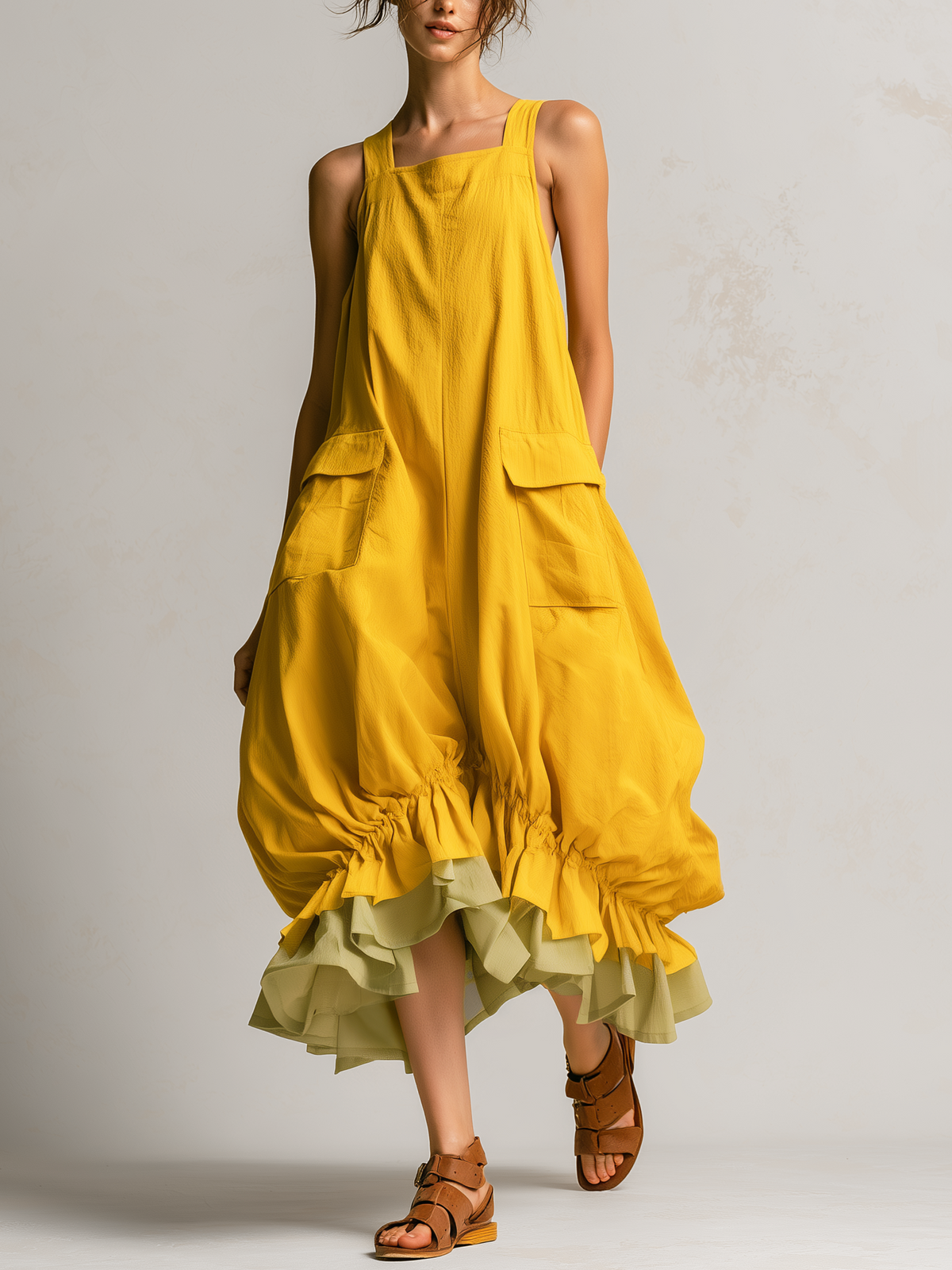 Daniela | Vestido Midi Globo sin Mangas