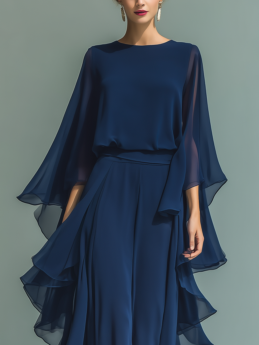 Dulcinea | Conjunto de Gasa Azul Marino
