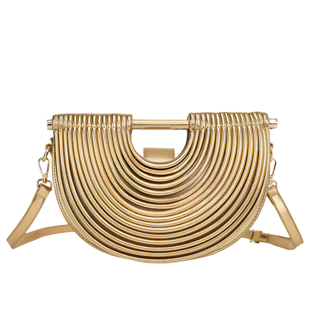 Alicia | Bolso Semicircular Metalizado