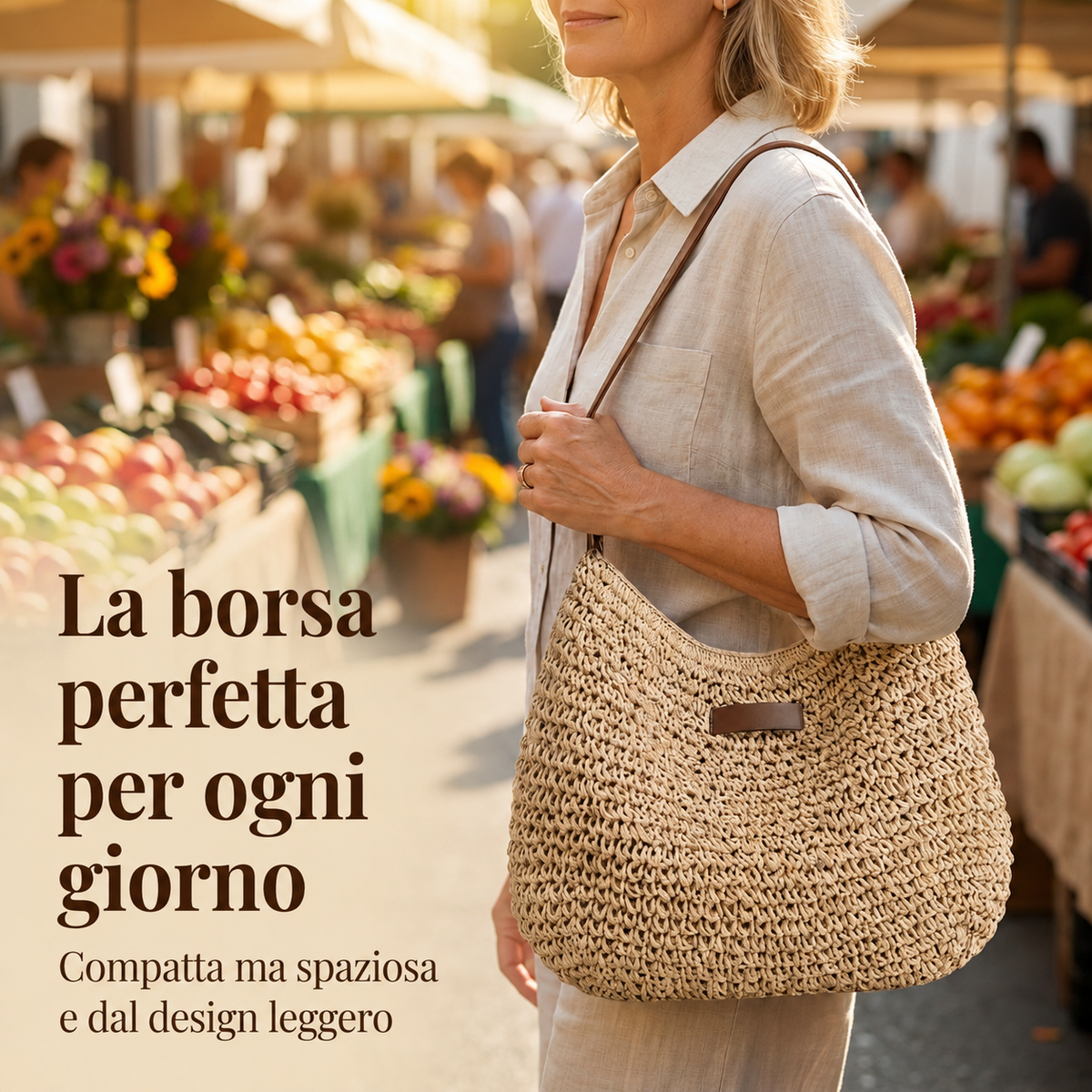 Cinzia | Borsa Intrecciata Elegante - Sabbia