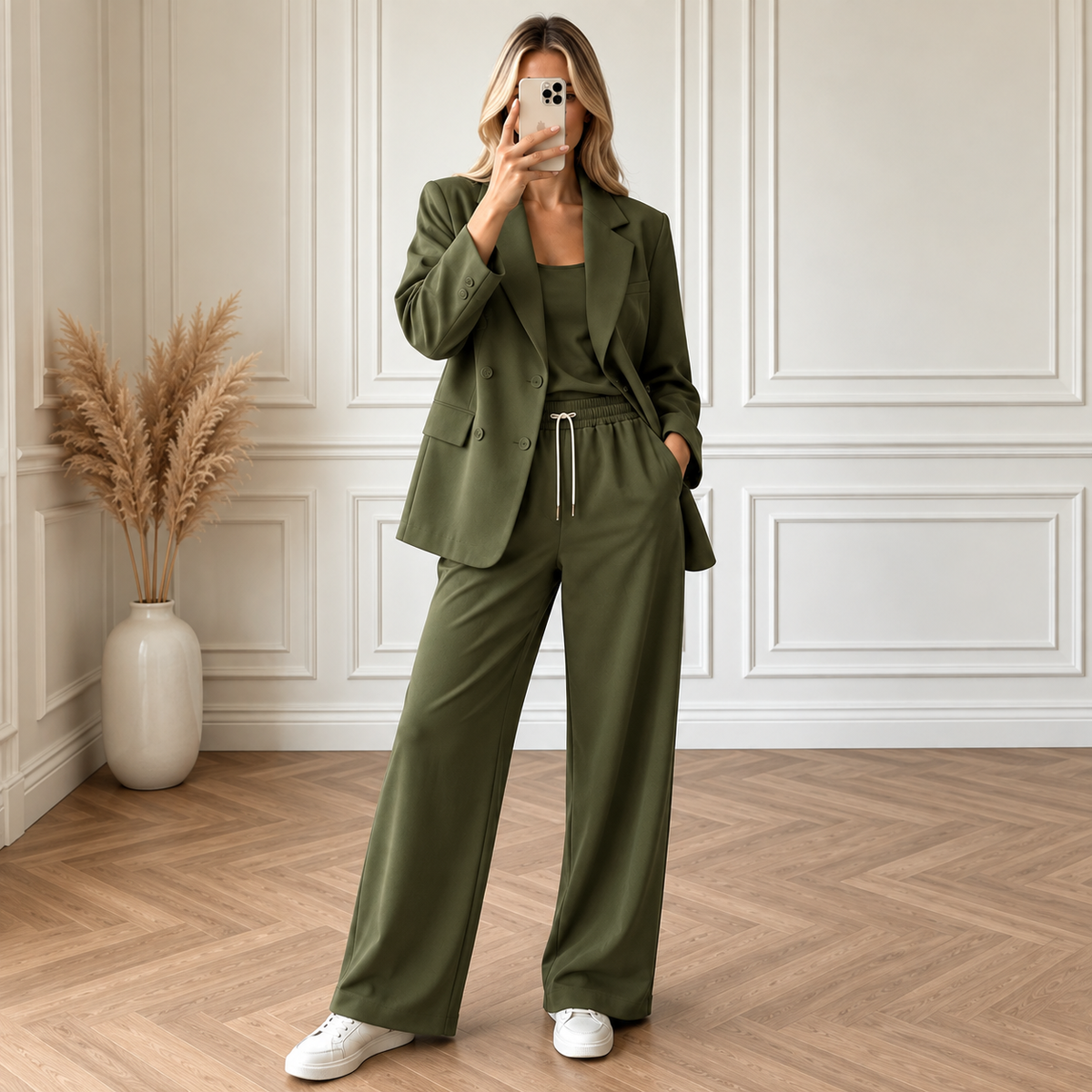 Ambrosia | Traje de Chaqueta Cruzada y Pantalón Ancho